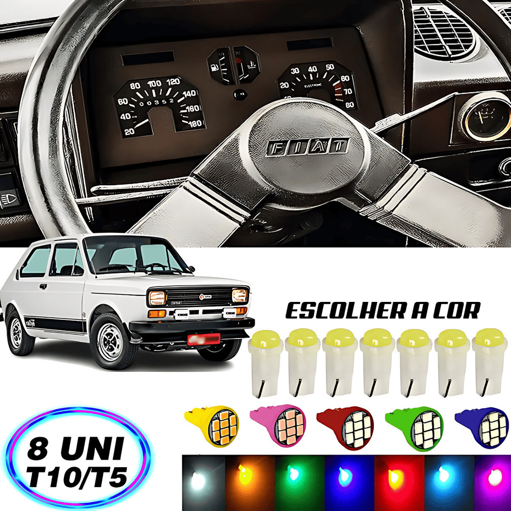 Kit 8 Lampadas Led Painel Fiat 147 Spazio