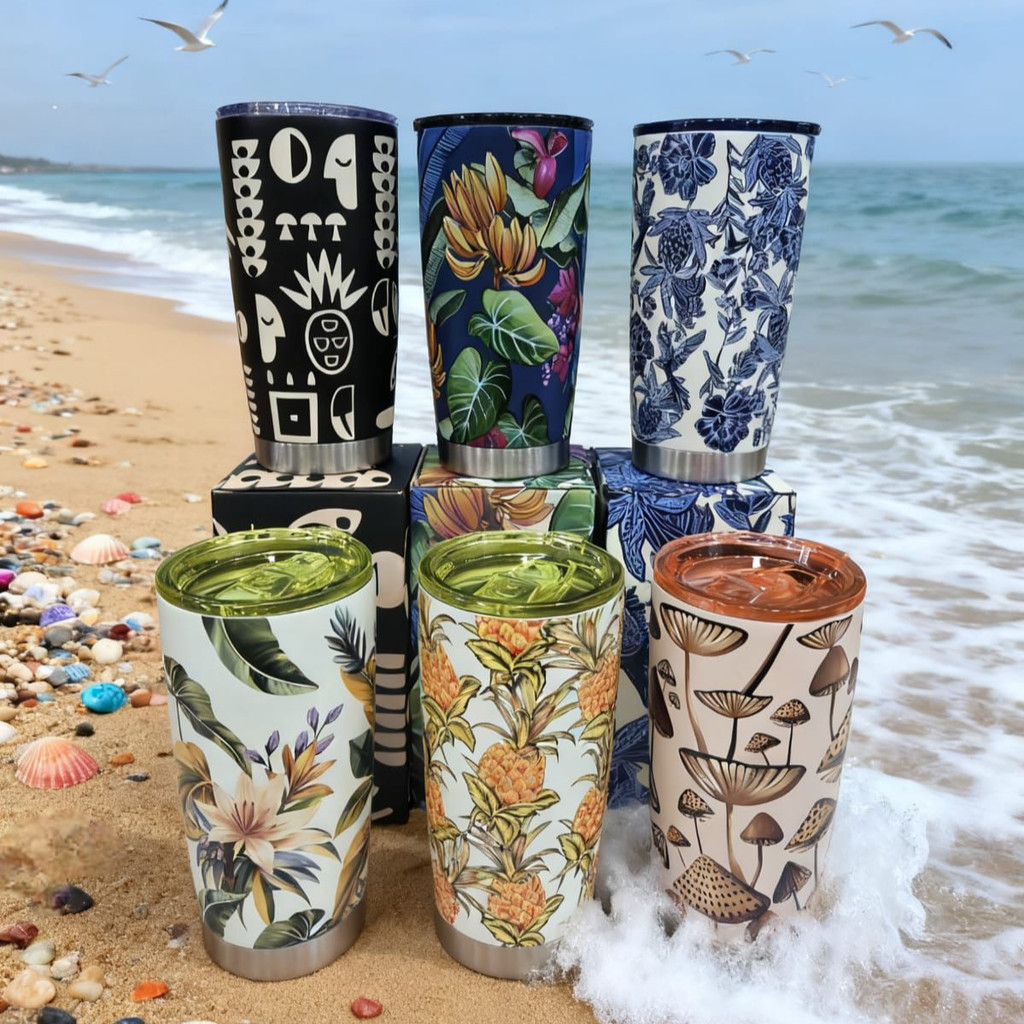 Copo Térmico Estampado Verão Inox Tampa 700ml - BESTMIX em Oferta na Shopee