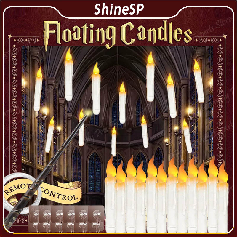 kit 12 Harry Potter Varinha De Condão Controle Remoto Luzes De Vela LED Mágicas Flutuantes De Natal Cenário Decoração