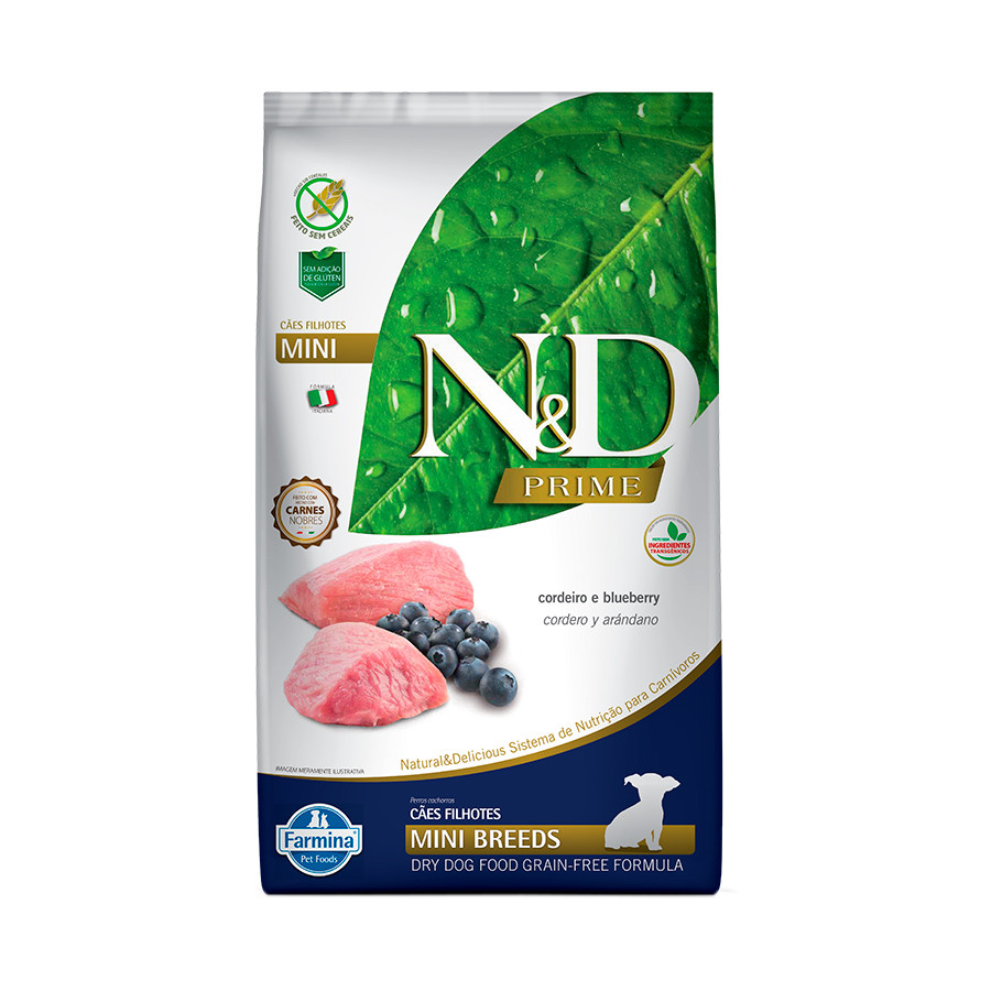 Ração Farmina N&D Prime Cordeiro E Blueberry Cães Filhotes Raças Pequenas - 2,5Kg