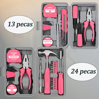 Kit de Ferramentas Rosa ✨ (13pcs & 24pcs & 39pcs) - Perfeito para Reparos Domésticos e DIY