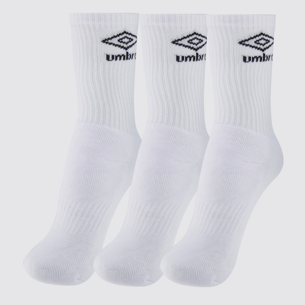 Kit Meia Umbro 3 Pares Cano Alto Branca em Oferta na Shopee