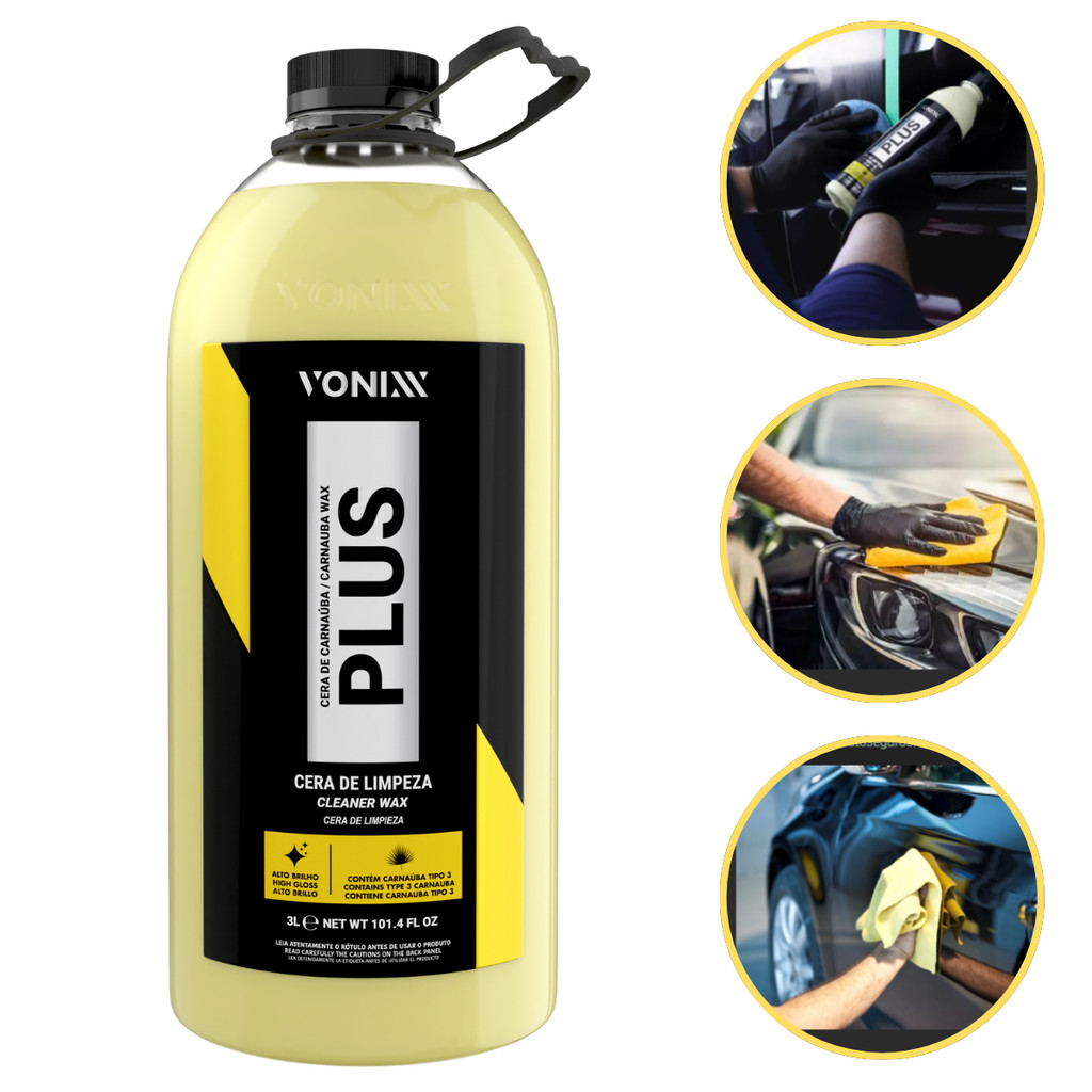 Cera De Carnaúba Plus Limpeza E Proteção 3L Vonixx Promove brilho de alta profundidade em Oferta na Shopee