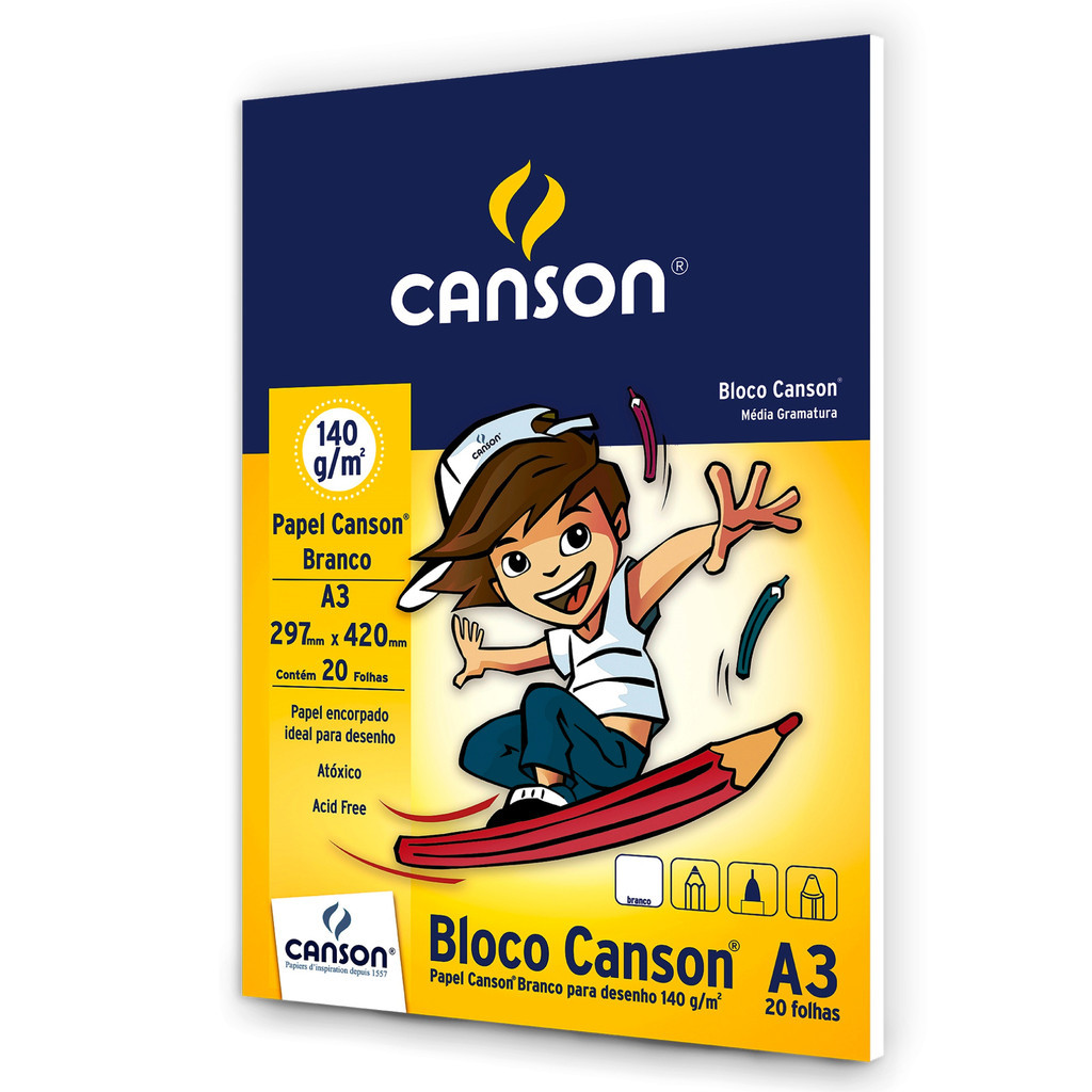 Bloco Desenho A3 140g Branco Canson - 20 Folhas em Oferta na Shopee