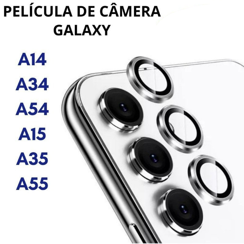 Película (3 Pcs) De Câmera Lisa CD Beleza Samsung A14/ A24/ A34/ A54/ A15/ A35/ A55