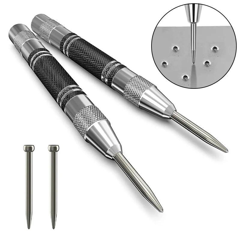 Punção Automática para Madeira e Metal, Ajustável, com Mola, Ferramenta Manual para Metal, Madeira e Vidro*&&**-*-&-&&--