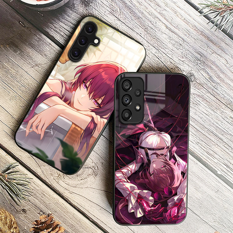 honkai star rail kafka 02 Capa De Telefone De Vidro Para Samsung Galaxy A14 A16 A30 A22 A32 A33 A15 A35 A42 A55 A56 4G A