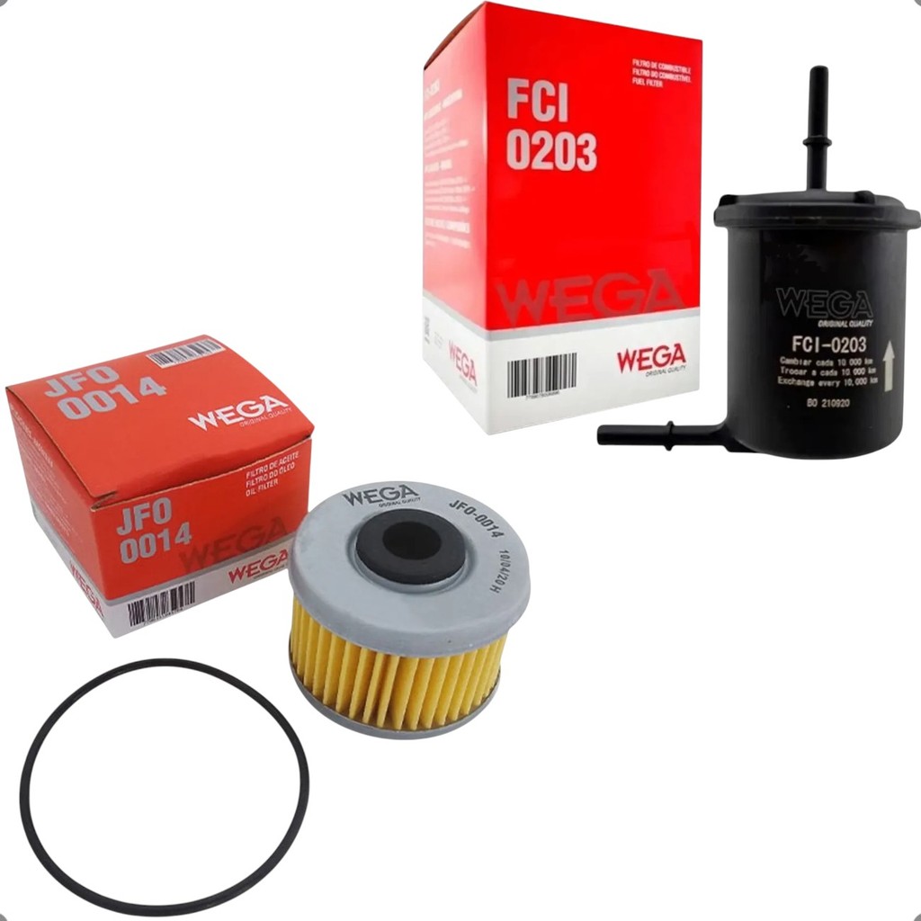 Kit Filtros de Óleo e Combustível Wega para Honda Nova CB 300F Twister 2023 2024 2025