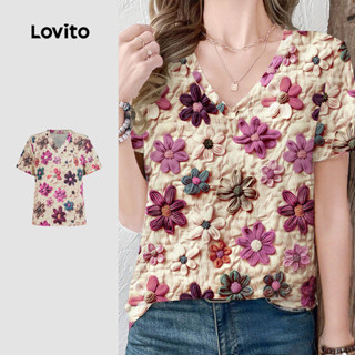 (NEW) Lovito Blusa Casual Primavera/verão para Mulheres L154ED1124 em Oferta na Shopee