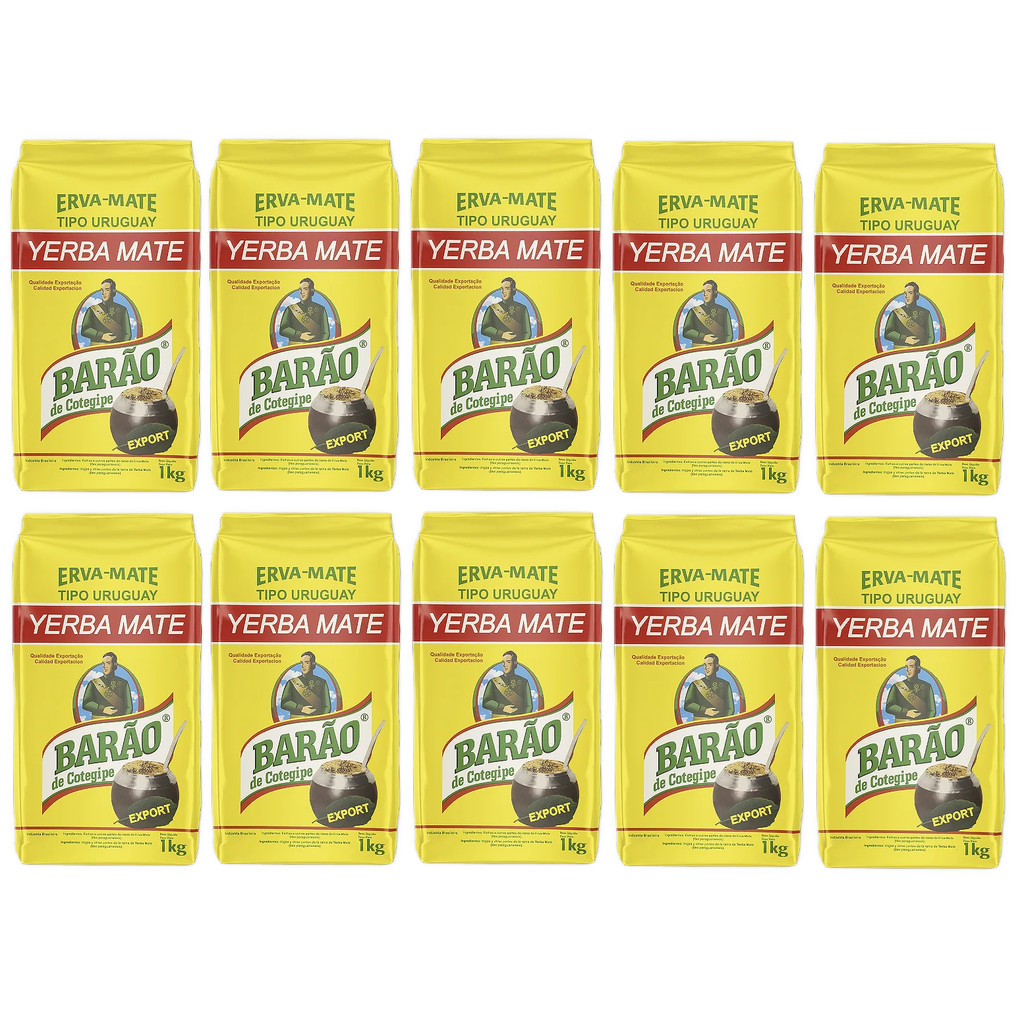Kit 10 Erva Mate Barão Tipo Uruguay Export 1Kg