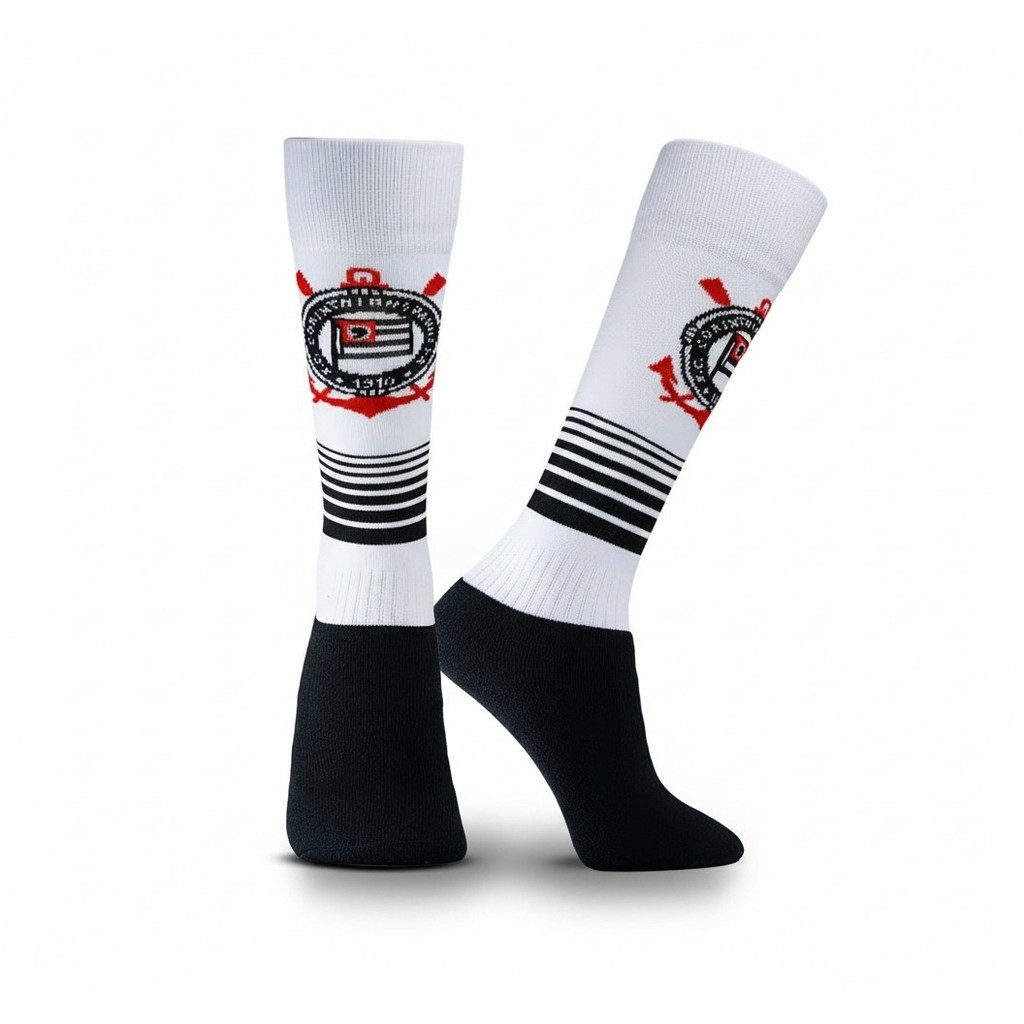 Meião Futebol Campo Salão Infantil Juvenil Corinthians Timão