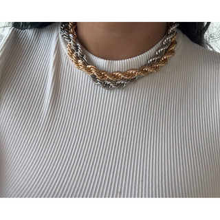 Colar feminino cordão baiano trançado sofisticado banhado a ouro ou prata choker gargantilha luxo