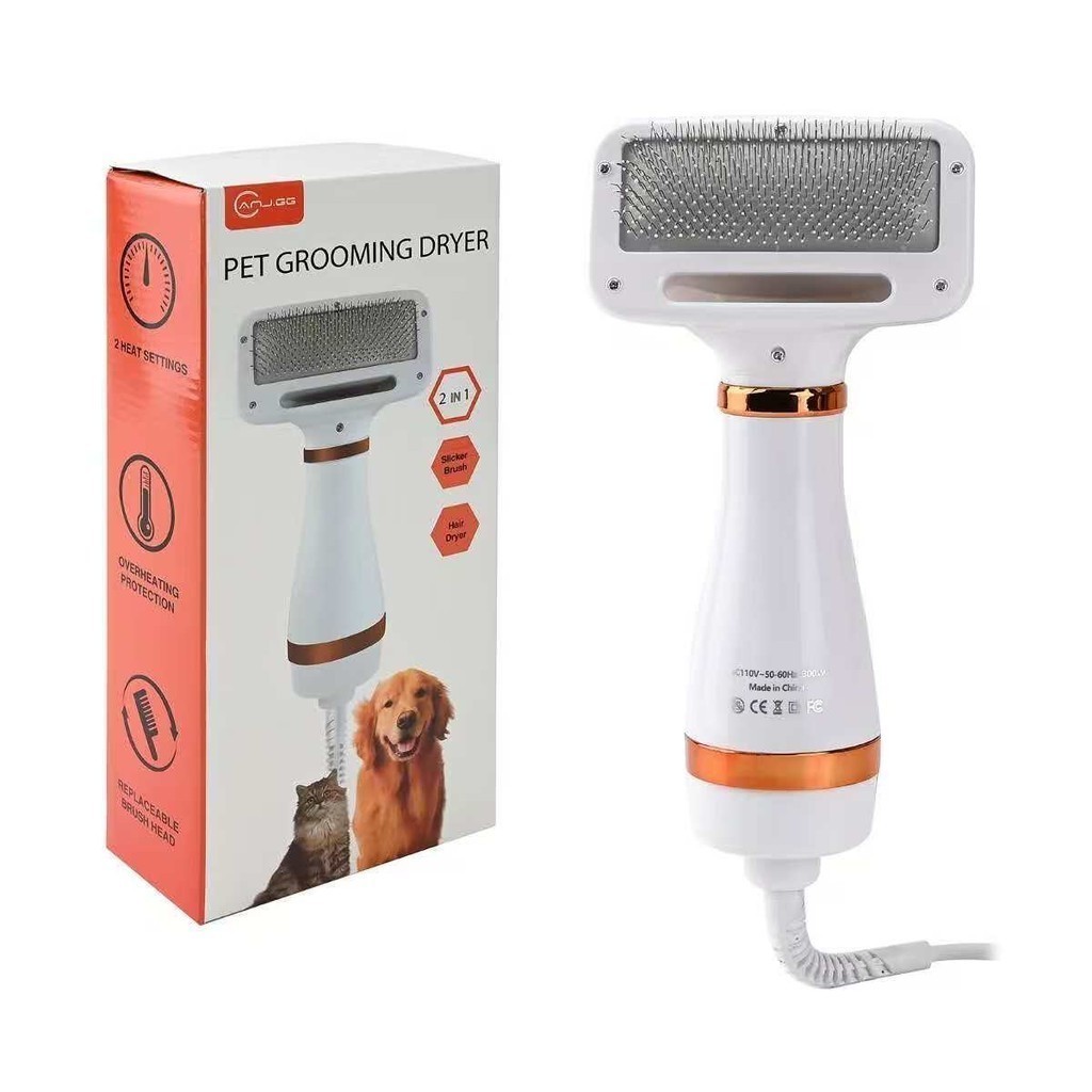 Escova Pet Secadora Elétrica para Secar e Remover Pelos de Gato e Cachorro Envio Rápido 110V