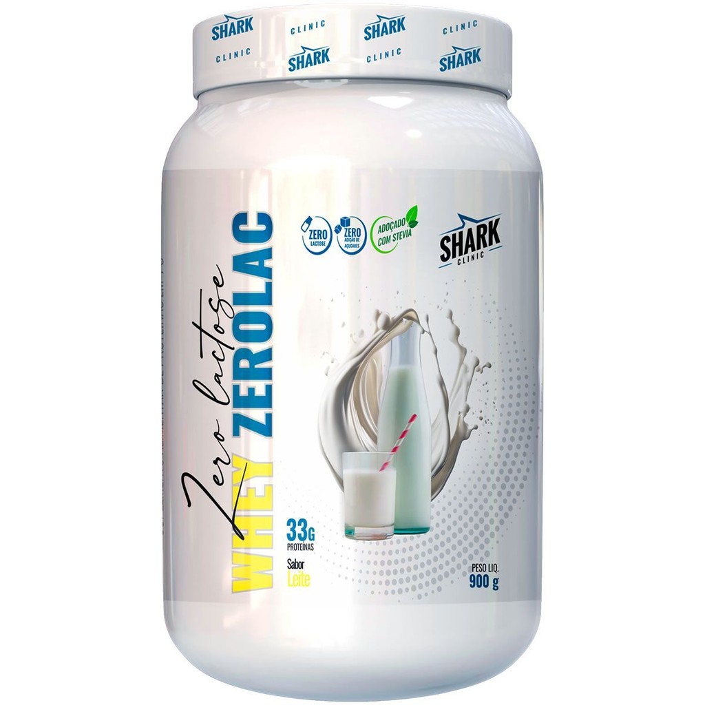 Whey ZeroLac - 900g Leitinho - Shark Clinic em Oferta na Shopee