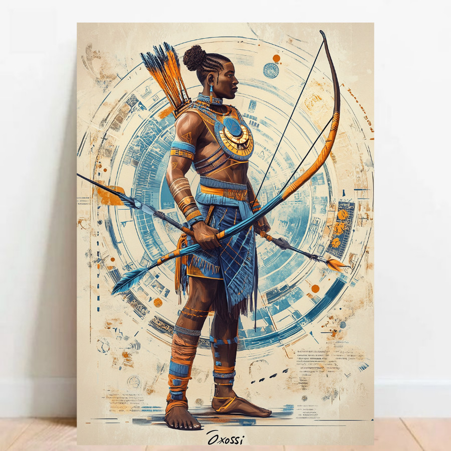 Quadro Placa decorativa Oxossi Orixá Umbanda Candomblé Oxalá religiões africana 03