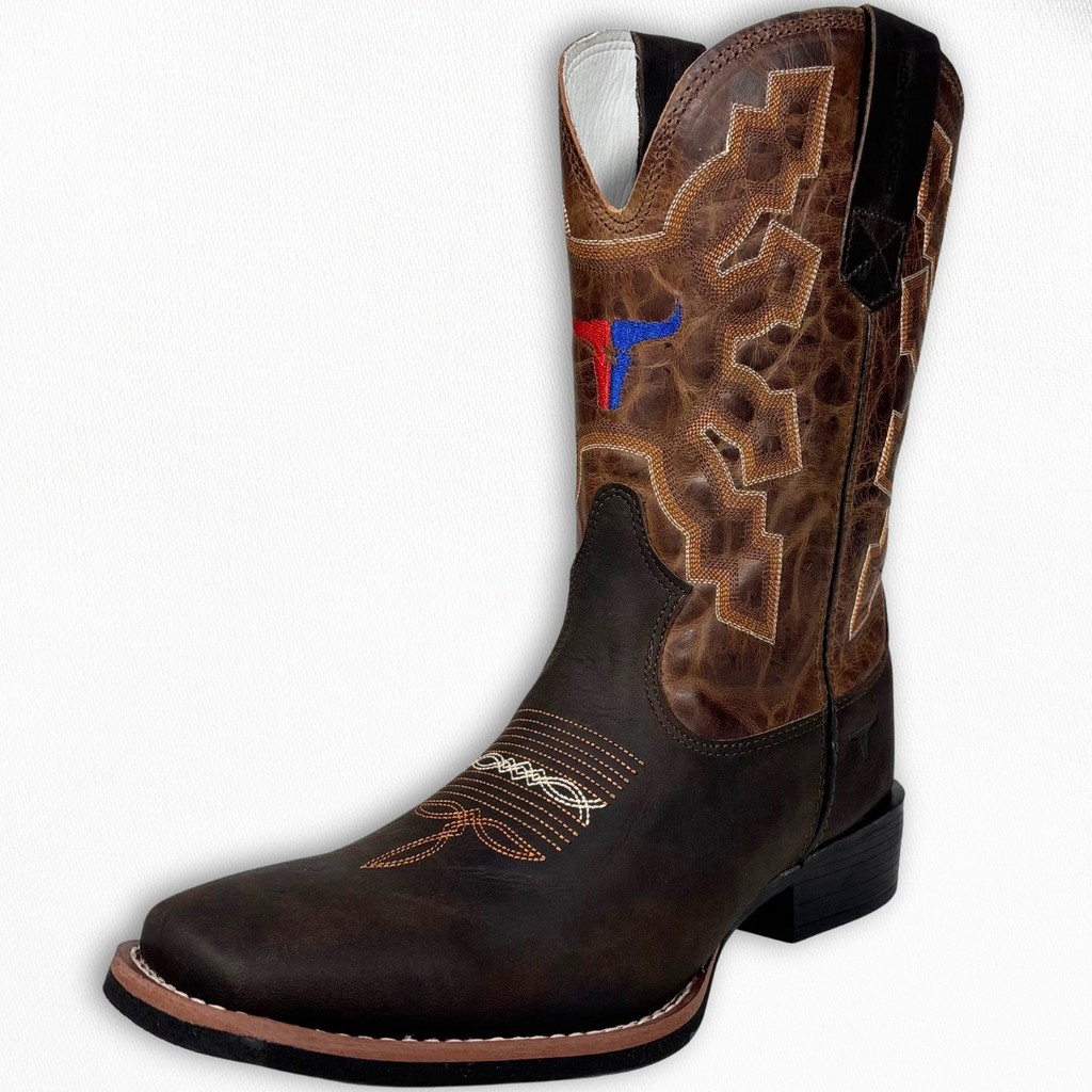 Bota Country Texana Cano Long Horn Reforçada Texas Rodeo New
