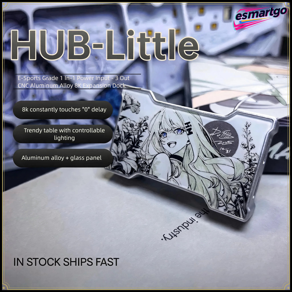 HMLAB HUB-little Gaming USB 1 Em 3 Saídas Dock De Expansão De Mesa Portátil Com Estrutura De Alumínio E Revestimento De 
