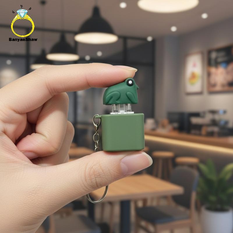 [BANY] Chaveiro Pequeno Amarelo Du E Sapo , Frog Clier Com Luz Som LED , Alívio De Estresse Adulto Brinquedo Detecção De