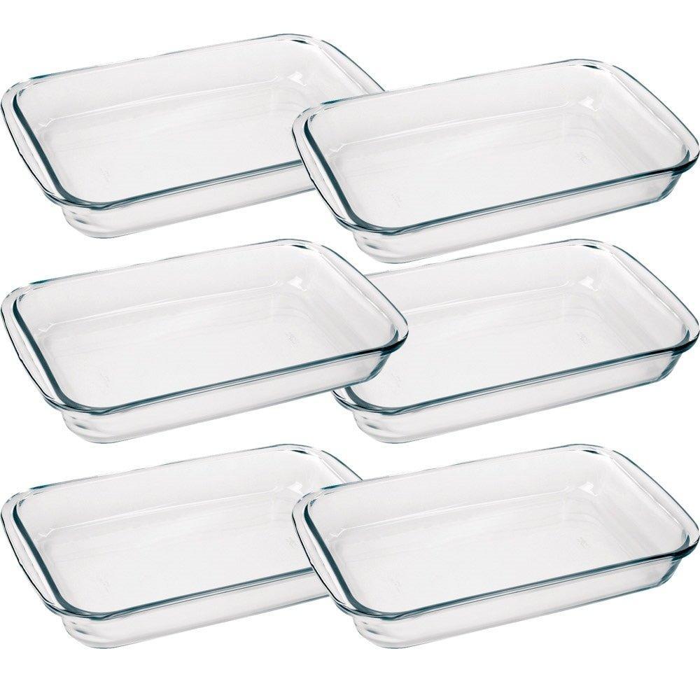 Conjunto de Assadeiras Marinex Retangular 2,2 Litros Média 6 Peças