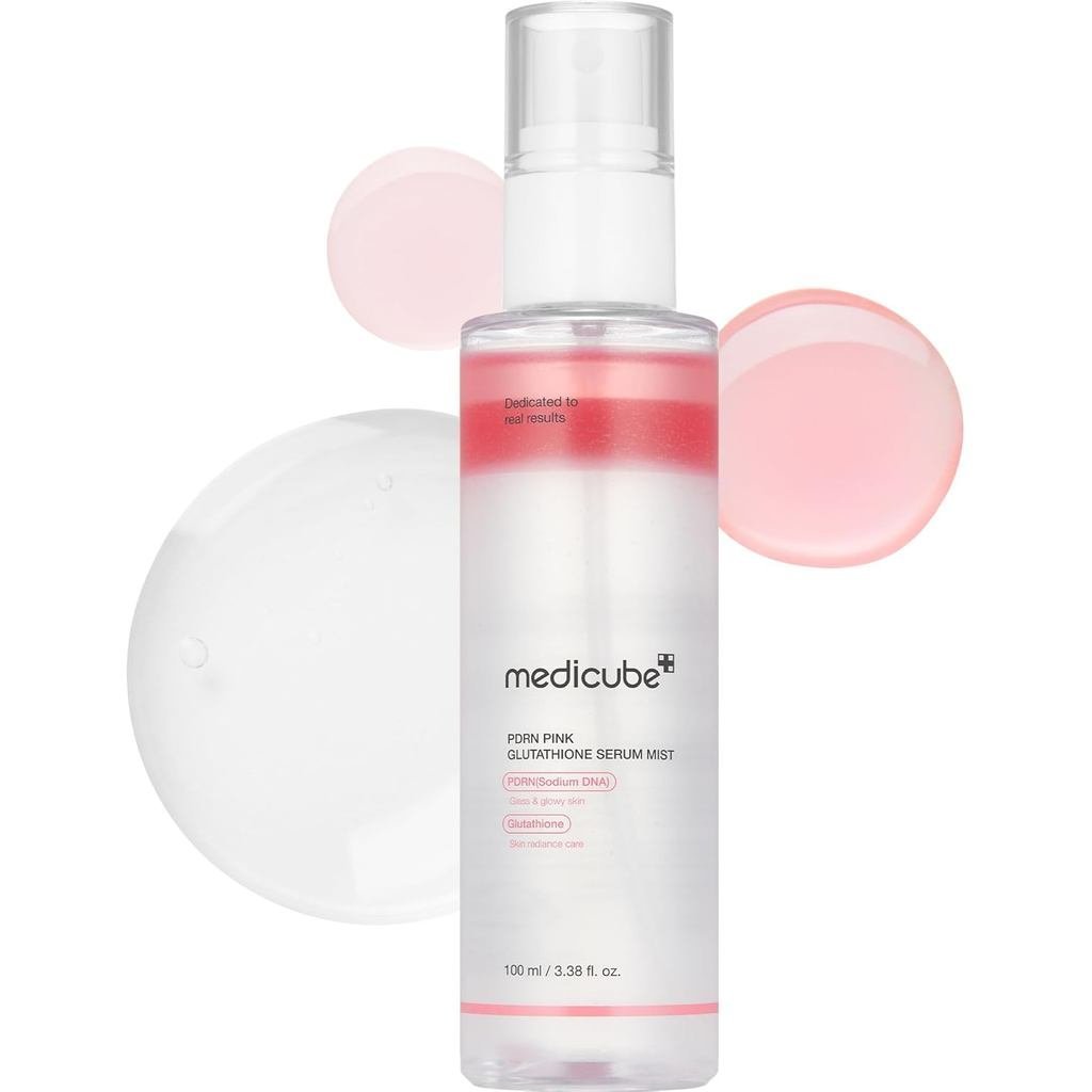 Medicube Sérum Spray de Glutationa Rosa com PDRN de DNA de Salmão I Pink Glass Glow Serum Mist para Hidratação, Suavizaç