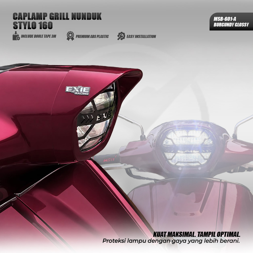 EXIE ART Cap Grill Honda Stylo 160 Retro Bow-Petlamp Decore Capa Farol Caplamp Motor
