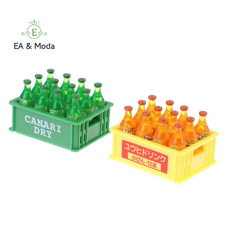 EA & Moda 1 Conjunto 1 : 12 Casa De Bonecas Em Miniatura Bebidas Refrigerante Garrafa Com Caixa De Armazenamento Modelo