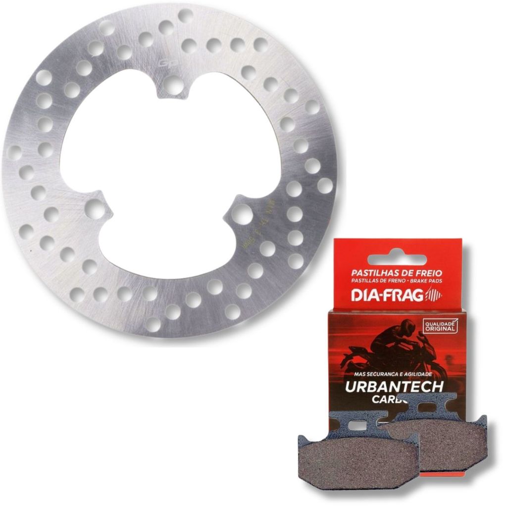 Disco de Freio Traseiro Crosser 150 Abs / Lander 250 + Pastilhas Diafrag