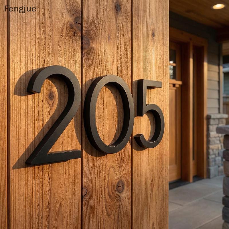Fengjue Números De Porta Acrílicos Autoadesivos , Placas Modernas De Casa 3D , Fácil Instalação , Sinal De Endereço Digi