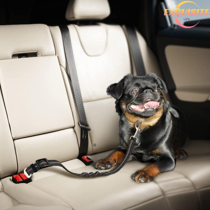 [EL-t] Cinto De Segurança Reflexivo Para Cães – Arnês De Nylon Ajustável E Durável Com Tecido Elástico Viagens De Carro