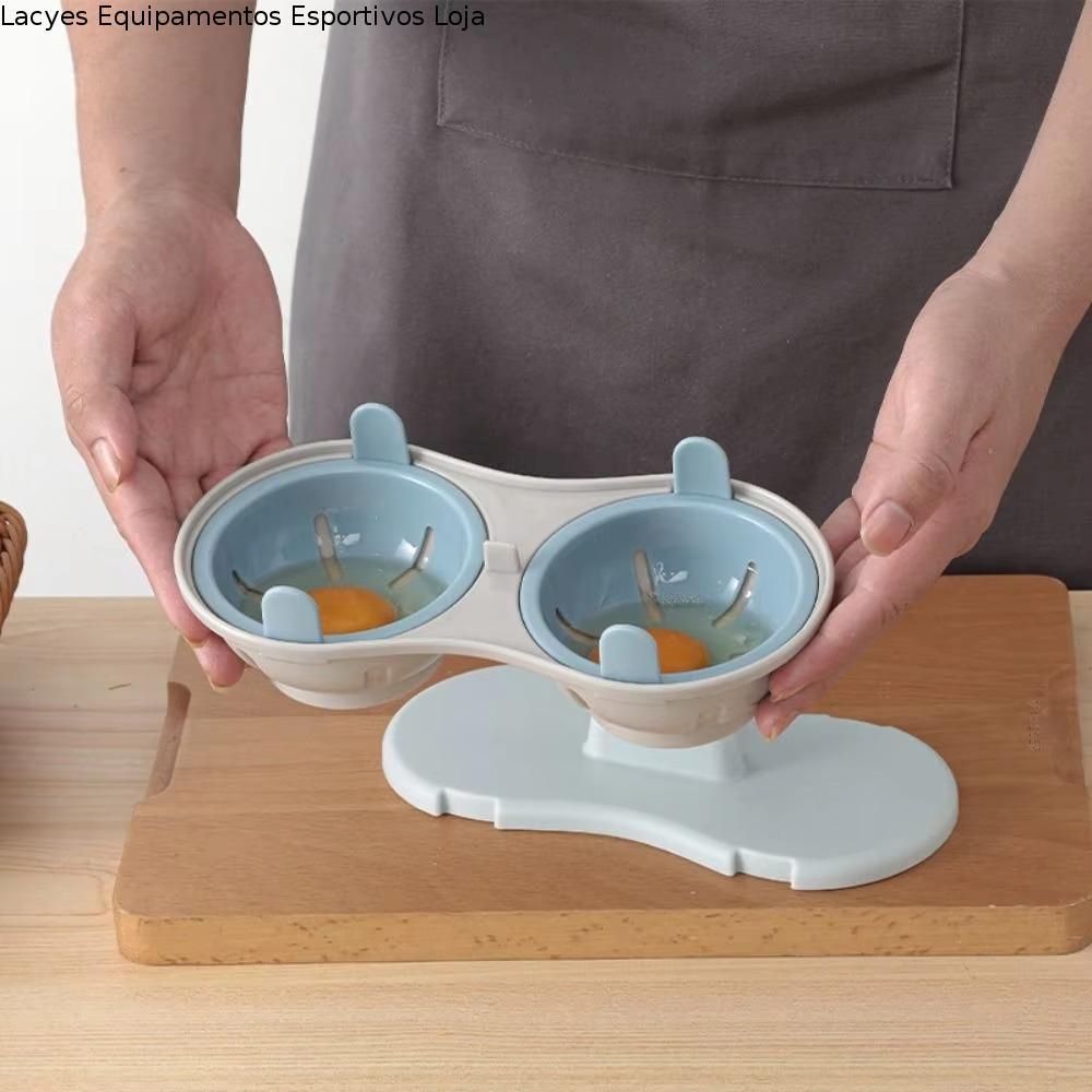 LACYES Fogão De Ovos De Micro-Ondas De Cozinha De 2 Peças , Com Cesta De Filtro Caçador 1/2 Cavidade , Resistente Ao Cal