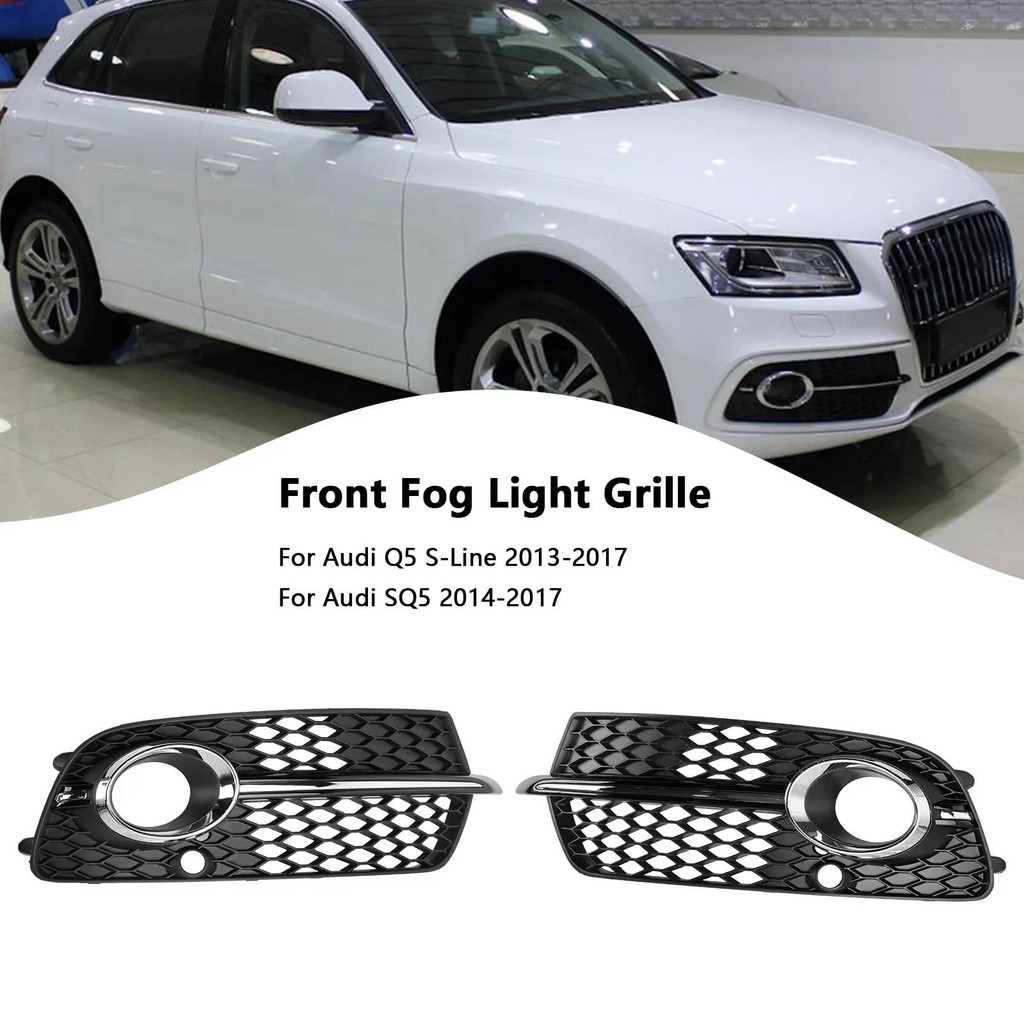 Par Auto Amortecedor Dianteiro Luz De Nevoeiro Grade Favo De Mel Hex Grill Capa Para Audi Q5 S-Line SQ5 Esporte 4 Portas