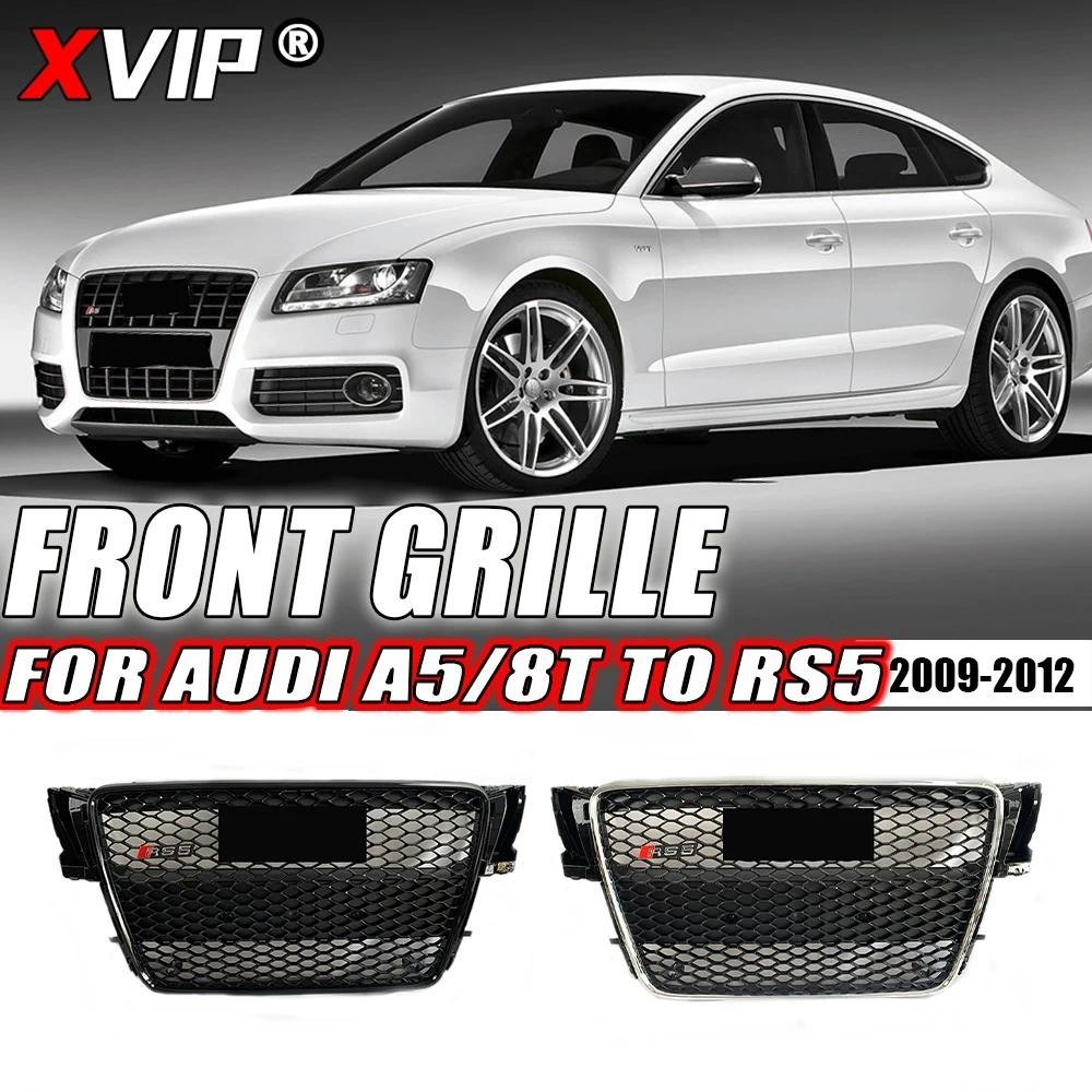 XVIP Preto E Cromado Prata Guarnição Grill Estilo RS Grade De Para-Choque Dianteiro Apto Audi A5 S5 8T 2009-2012 A RS5 G