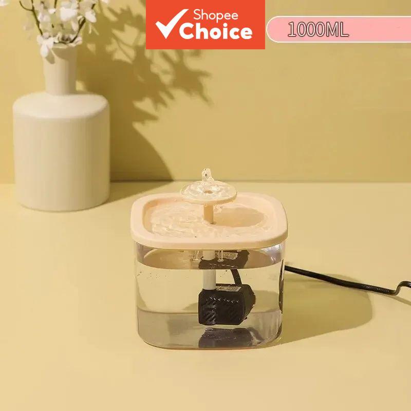 Dispensador de água silencioso para pets com fonte automática transparente, padrão para gatos e cães em casa, plugue