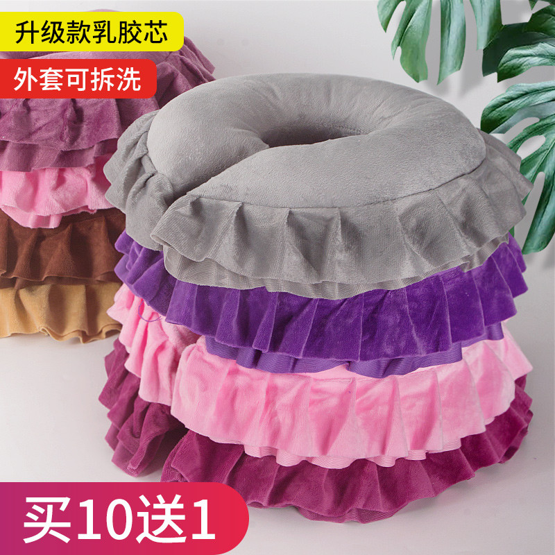 Salão de beleza deitado travesseiro rosto almofada látex em forma de u travesseiro massagem beleza cama travesseiro prot