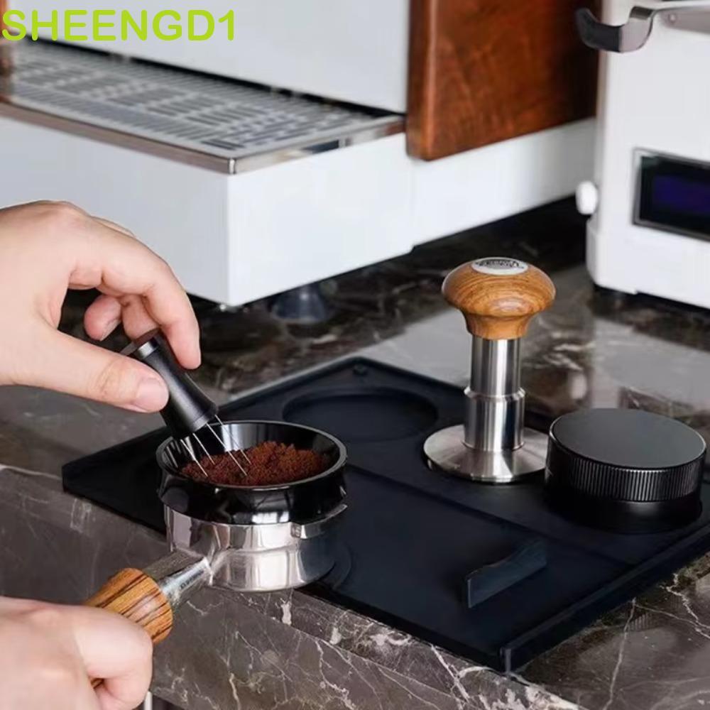 Tapete Compactador De Café Expresso SHEENGD1 , Resistente Ao Calor 2 Em 1 | De Silicone , Bar Com Isolamento Antiderrapa