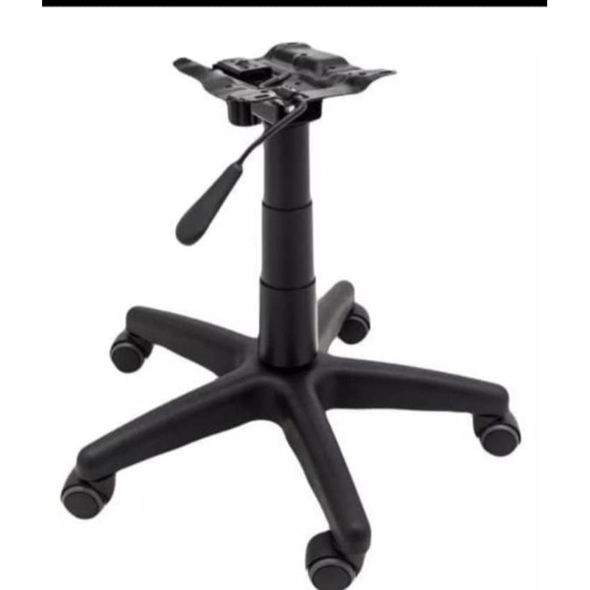 Kit Base para Cadeira de Escritório Secretária Executiva Completo Pistão Classe 1 + 5 Rodízios + Flange + Telescópio