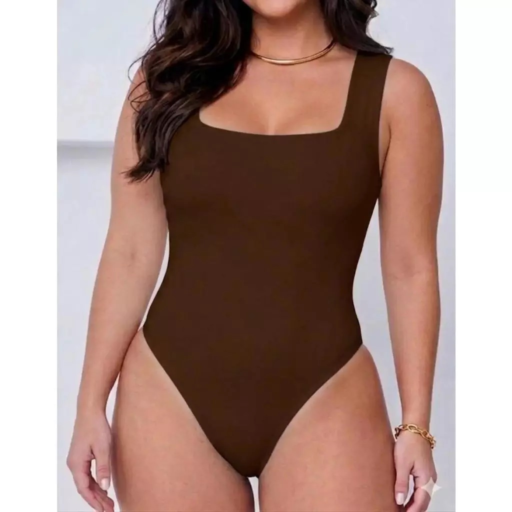 Body Collant Regata Suplex Decote Quadrado Com Forro — imagem 1
