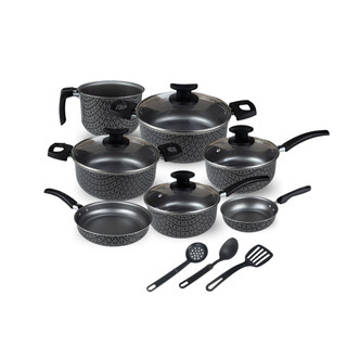 Conjunto Jogo de Panelas Teflon Viena 10 Pçs Antiaderente Tampa de Vidro