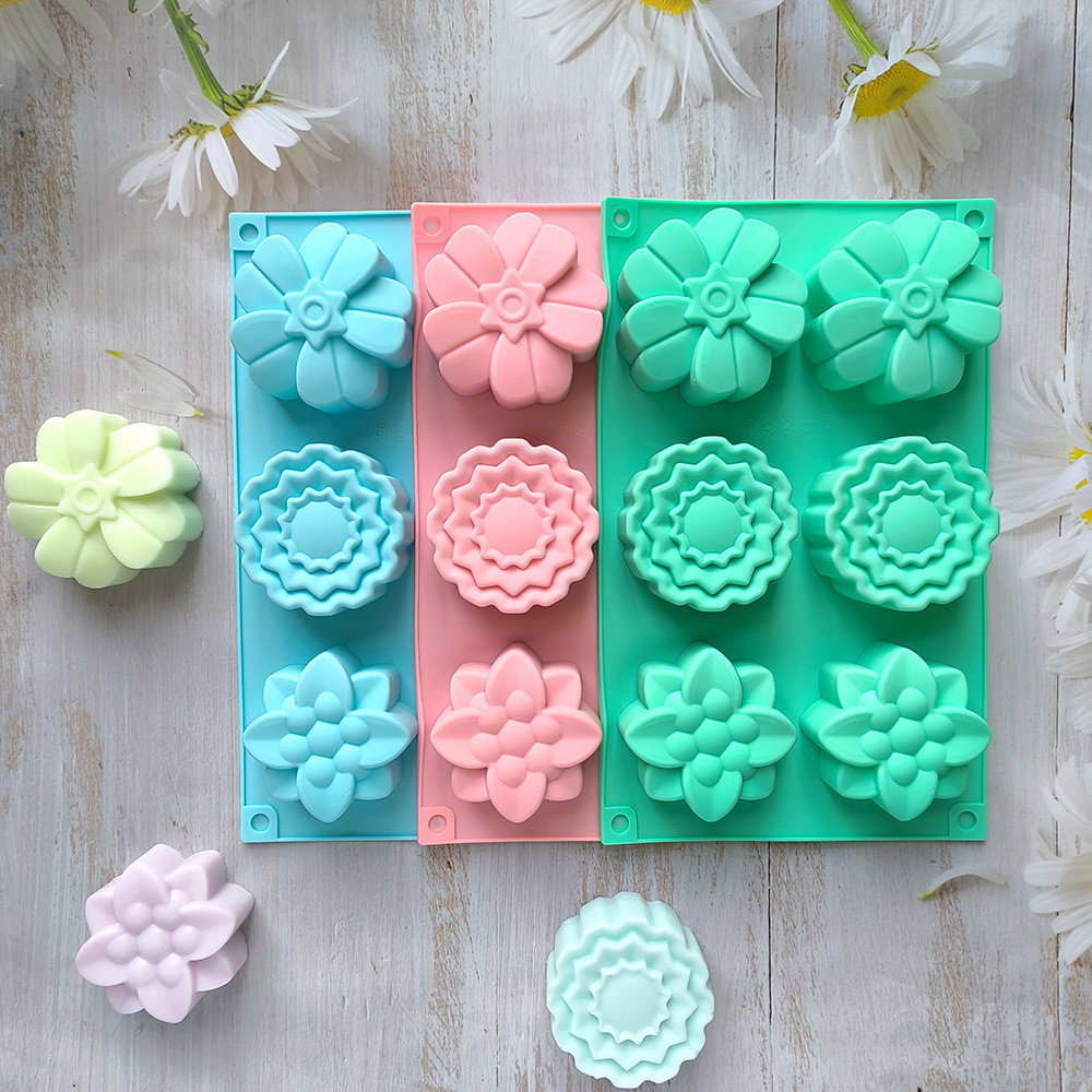 Molde De Silicone Com Flores De 6 Cavidades , Faça Você Mesmo , Artesanal , Fondant , Bolo , Chocolate , Açúcar , Ferram