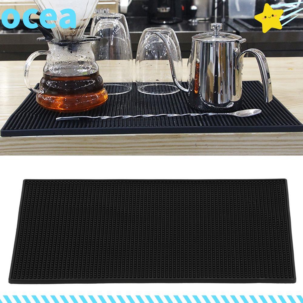 Tapete De Barra De Borracha OCEA , Fácil De Limpar Antiderrapante Secagem De Prato De Cor Preta De 30x45cm/11.8x17.7 Pol