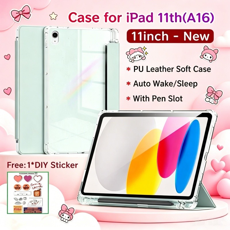 Capa Para iPad 11th A16 11 Polegadas Flip Smart Case Caixa Inteligente Magnética Com Caneta Slot Bloqueio Automático Wak