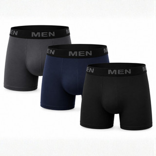 Kit 3 Cuecas Boxer Algodão Cós Elástico Não Marca Uso Diário