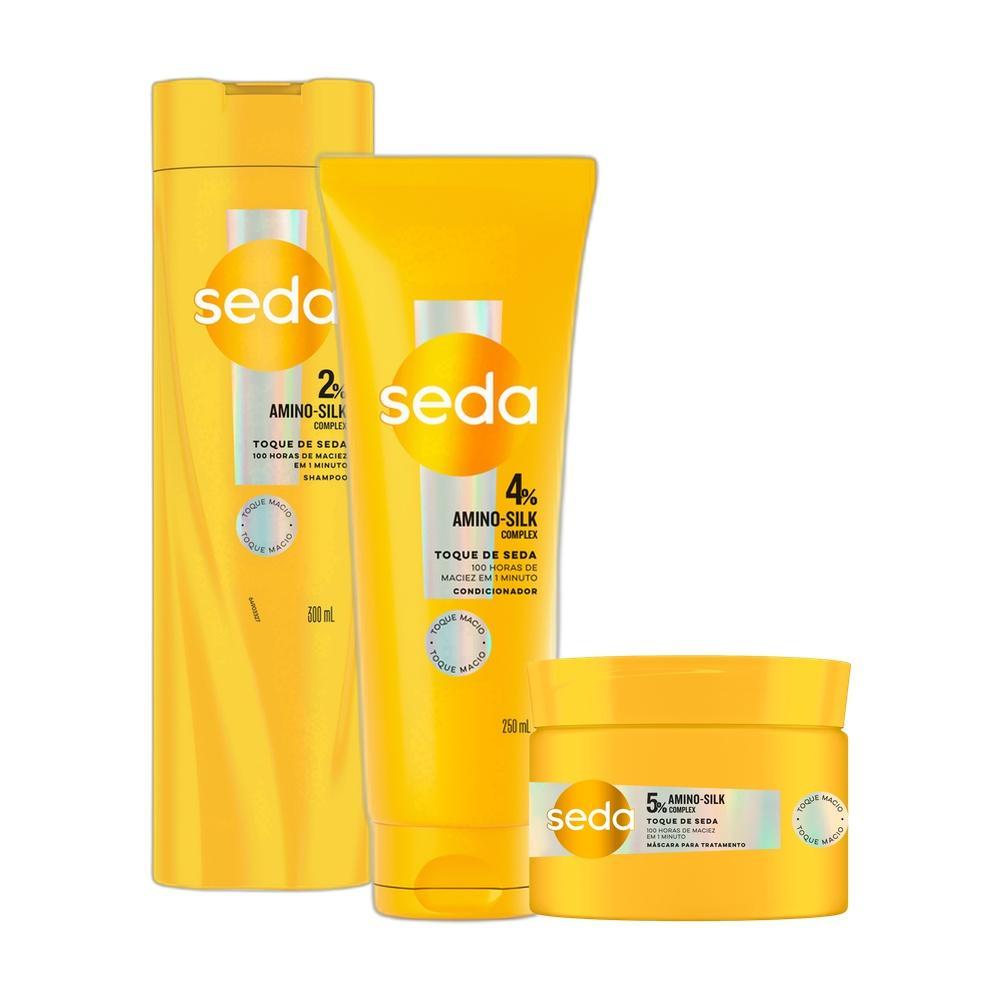 Kit Seda Toque de Seda Shampoo 300ml + Condicionador 250ml + Máscara 300g