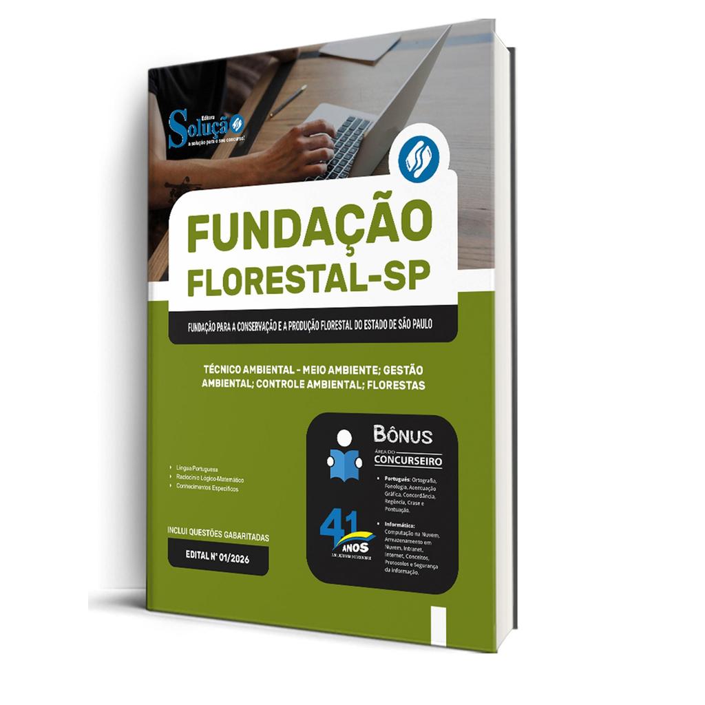 Combo Fundação Florestal  - Técnico Ambiental - Meio Ambiente, Gestão Ambiental, Controle Ambiental, Florestas
