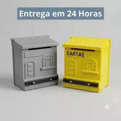 Kit 2 Caixa de Correio para Cartas e Correspondências Resistente Cinza Amarelo Plastico Pramium
