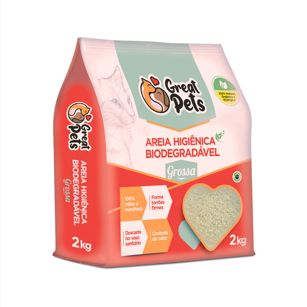 GREAT PETS AREIA BIODEGRADAVEL 2KG GROSSA