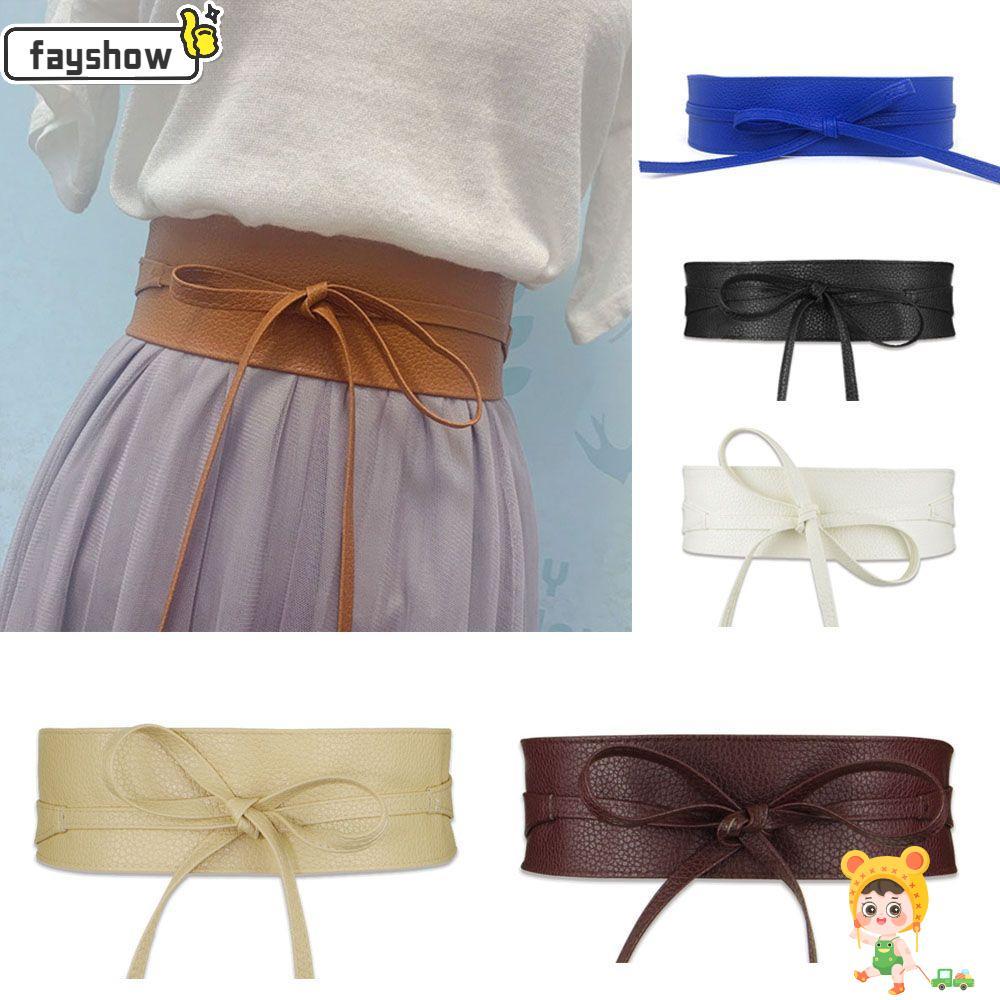 FAYSHOW Cintura Feminina Stretch Cinch Vestido Combinando Elástico Largo