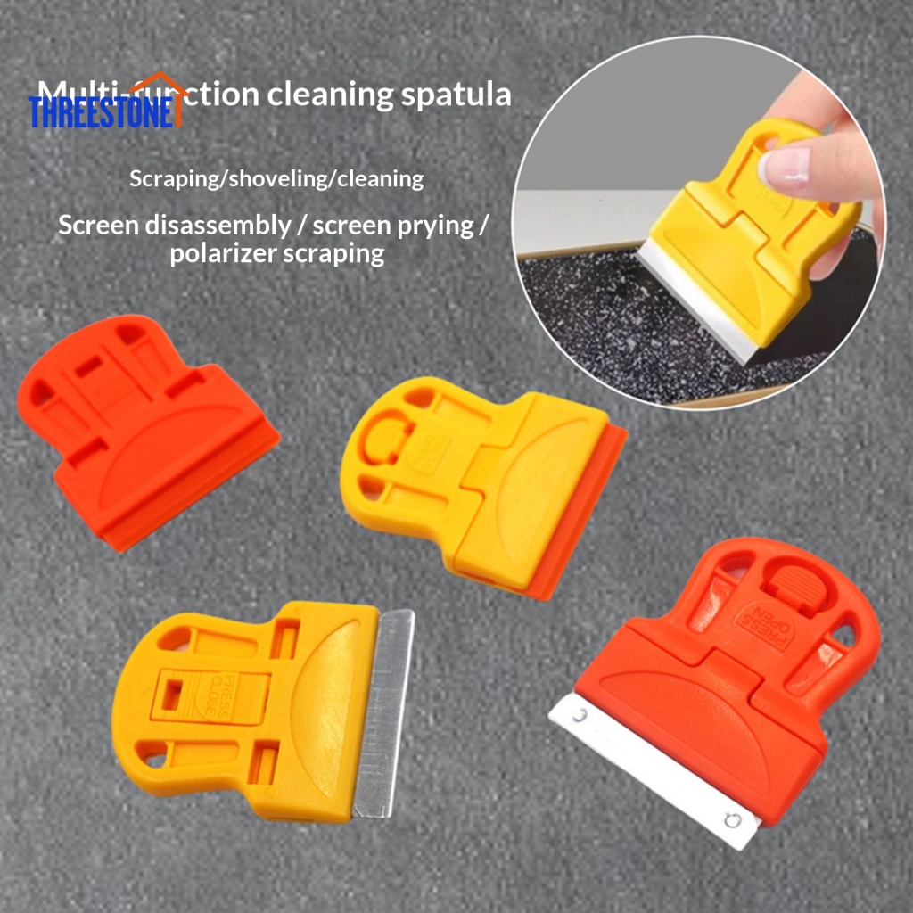 Stainless Steel Blade Scraper Paint Remover Spatula 3pcs Small Set with Blades – Multi-purpose Tile Car Window Sticker