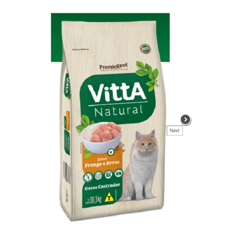 Vitta Natural Gt Adulto Castrado Frango 10,1Kg