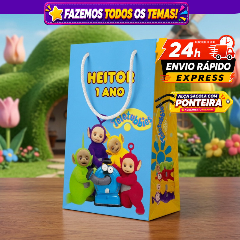 🛍️ Sacolinhas Personalizada Teletubies Surpresa Aniversário Envio Rápido
